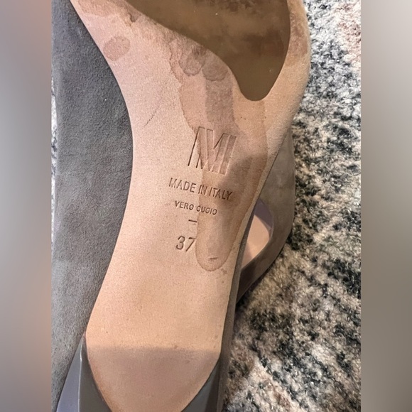 M.M. Lafleur Lillian Suede Heel 37 7 Gray Pump Point Toe Academia MM Lafler - Picture 7 of 7